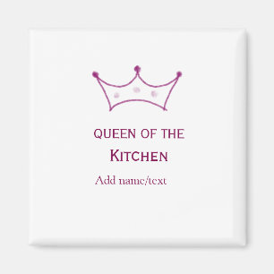 koningin van de keuken mauve kroon koken chef naam magneet