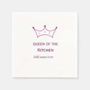 koningin van de keuken mauve kroon koken chef naam servet