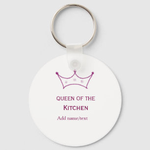 koningin van de keuken mauve kroon kook chef naam sleutelhanger