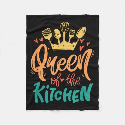 Koningin Van De Keuken Moeder Moeder Chef Moederda Fleece Deken (Voorkant)