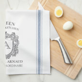 Koningin van de Keuken Monogram Gepersonaliseerde  Theedoek (Quarter Fold)