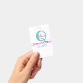 Koningin van de keuken monogram groen roze eenvoud badge (Handheld)