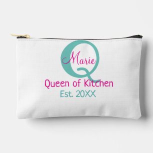 Koningin van de keuken monogram groen roze eenvoud etui