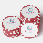 Koningin van de keuken monogram groen roze eenvoud poker chips (Opstapeling)