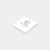 Koningin van de keuken monogram groen roze eenvoud post-it® notes (Schuin)
