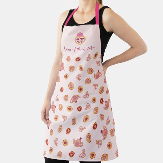 Koningin van de Keuken Tea Party Crown Pattern Schort (Insitu)