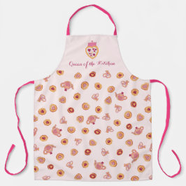 Koningin van de Keuken Tea Party Crown Pattern Schort