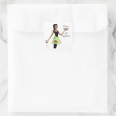 "Koningin van de keuken" Vierkante Sticker (Tas)