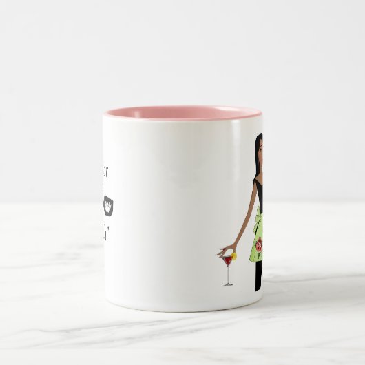 "Koningin van de keuken"/Warrior met een spatel Tweekleurige Koffiemok (Center)