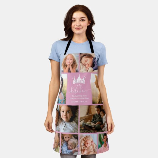 Koningin van de Keukenfotocollage Apron Schort (Gedragen)