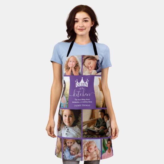 Koningin van de Keukenfotocollage Apron Schort (Gedragen)