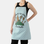 Koningin van de Keukenklas Munt Green Polka Dots Schort (Insitu)