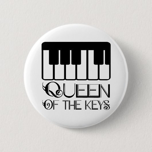 Koningin van de Keys Piano Ronde Button 5,7 Cm (Voorkant)