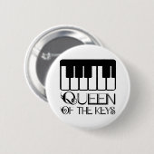 Koningin van de Keys Piano Ronde Button 5,7 Cm (Voorkant /achterkant)