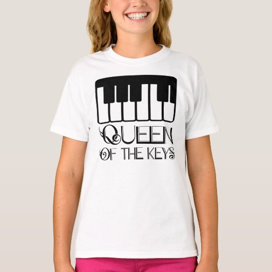 Koningin van de Keys Piano T-shirt (Voorkant)