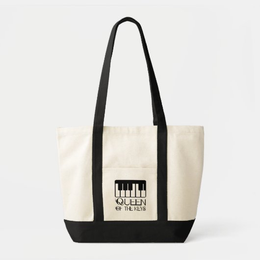 Koningin van de Keys Piano Tote Bag (Voorkant)