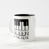 Koningin van de Keys Piano Tweekleurige Koffiemok (Voorkant links)