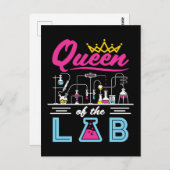 Koningin van de Lab Scientist Chemist Vrouwen Briefkaart (Voorkant / Achterkant)