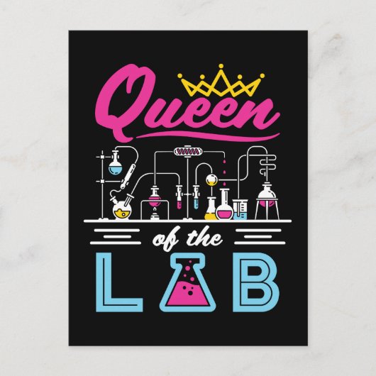 Koningin van de Lab Scientist Chemist Vrouwen Briefkaart (Voorkant)