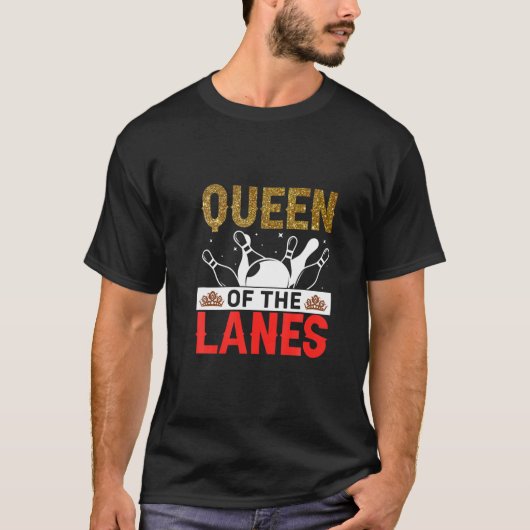 koningin van de Lanes Funny Bowler T-shirt (Voorkant)