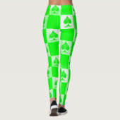Koningin van de Leggings Groene Witte Controleurs  (Achterkant)