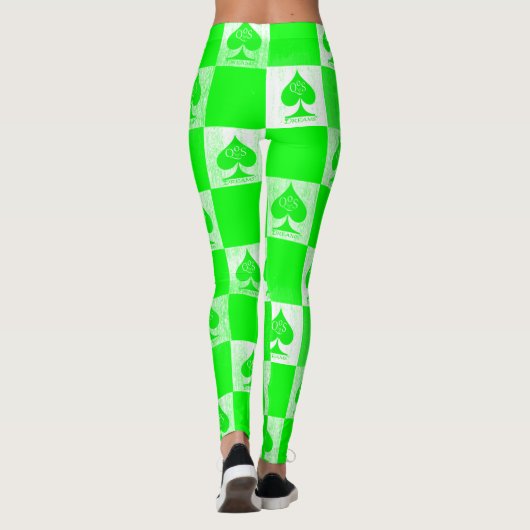 Koningin van de Leggings Groene Witte Controleurs  (Achterkant)