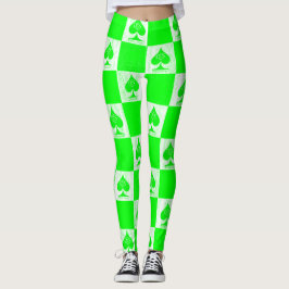 Koningin van de Leggings Groene Witte Controleurs