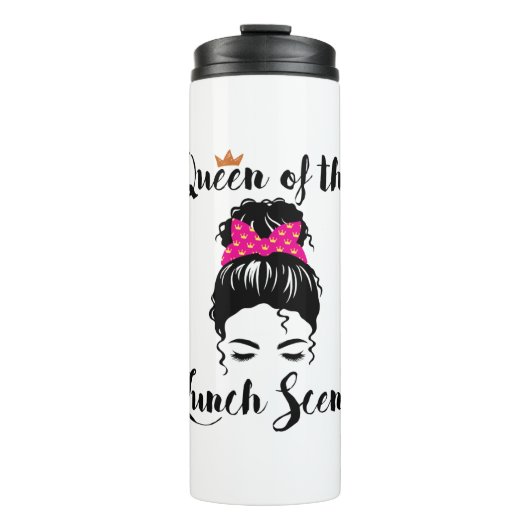 Koningin van de Lunch Scene Cafeteria Worker Women Thermosbeker (Voorkant)