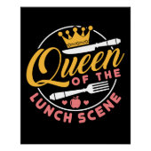 Koningin van de Lunch Scene Cute Lunch Lady Perfect Poster (Voorkant)