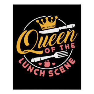 Koningin van de Lunch Scene Cute Lunch Lady Perfect Poster