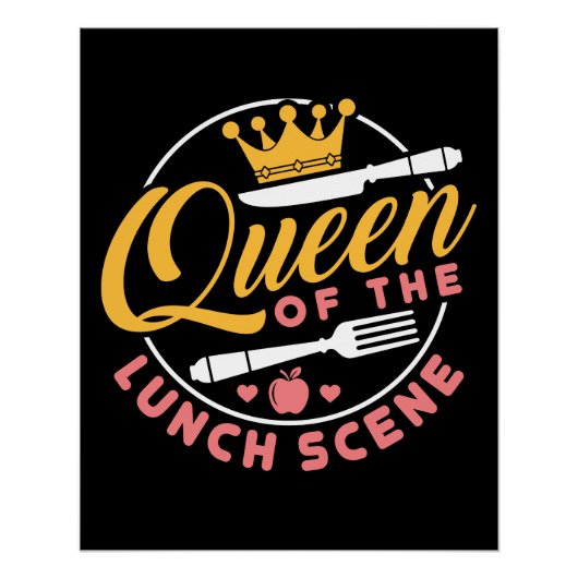 Koningin van de Lunch Scene Cute Lunch Lady Perfect Poster (Voorkant)