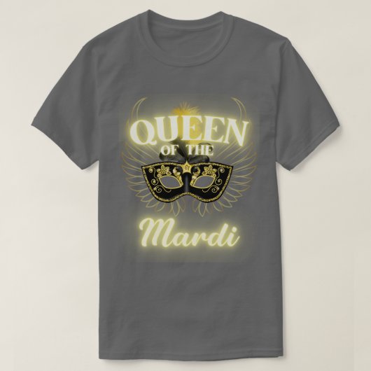 Koningin van de Mardi Masquerade Bead Parade Vrouw T-shirt (Design voorkant)