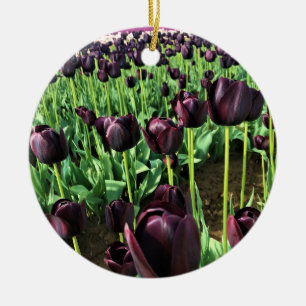 Koningin van de Nacht Tulpen, Oregon Keramisch Ornament