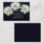 Koningin van de Nacht Witte Bloem Bedankt Notitiekaartje (Voorkant / Achterkant)