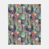 Koningin van de Nachtcactus en Succulenten Fleece Deken (Voorkant)