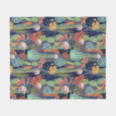 Koningin van de Nachtcactus en Succulenten Fleece Deken (Voorkant (Horizontaal))