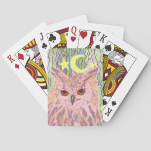 Koningin van de Night Girly Owl-spelkaarten Speelkaarten