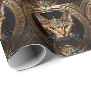 Koningin van de Nijl: Cleopatra de kat in hoofdtoo Cadeaupapier