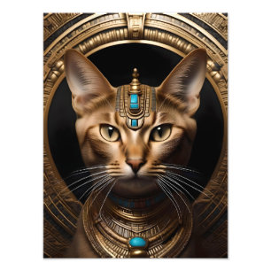 Koningin van de Nijl: Cleopatra de kat in hoofdtoo Foto Afdruk