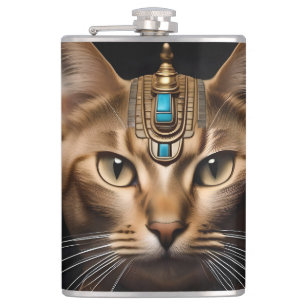 Koningin van de Nijl: Cleopatra de kat in hoofdtoo Heupfles