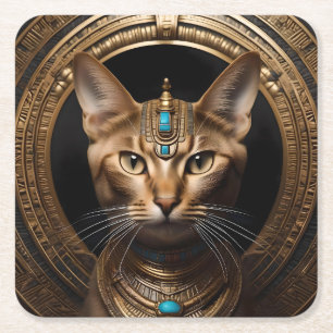 Koningin van de Nijl: Cleopatra de kat in hoofdtoo Kartonnen Onderzetters