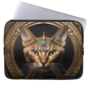 Koningin van de Nijl: Cleopatra de Kat in hoofdtoo Laptop Sleeve