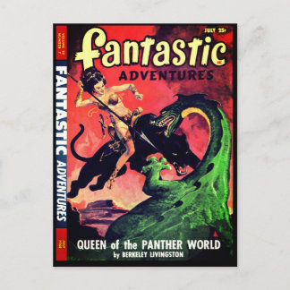 koningin van de panter wereld: Fantasy Pulp Briefkaart