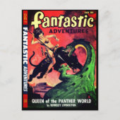 koningin van de panter wereld: Fantasy Pulp Briefkaart (Voorkant)