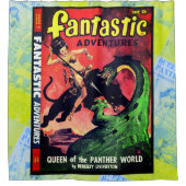koningin van de panter wereld: Fantasy Pulp Douchegordijn (Voorkant)