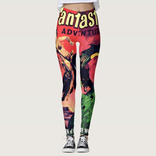 koningin van de panter wereld: Fantasy Pulp Leggings (Voorkant)