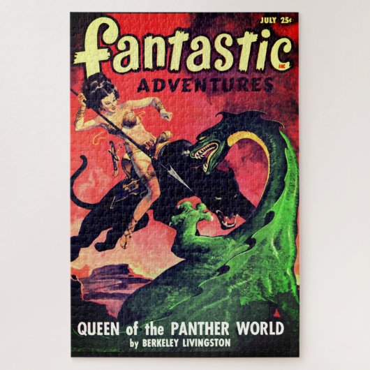 koningin van de panter wereld: Fantasy Pulp Legpuzzel (Verticaal)