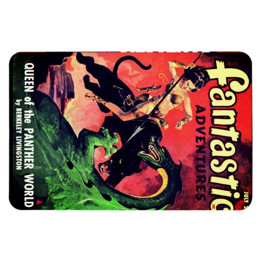 koningin van de panter wereld: Fantasy Pulp Magneet (Horizontaal)