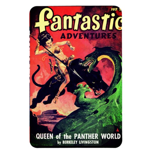koningin van de panter wereld: Fantasy Pulp Magneet (Verticaal)