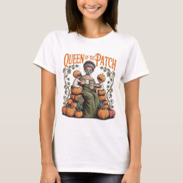 Koningin van de Patch Mom T-shirt Herfst Pompoen